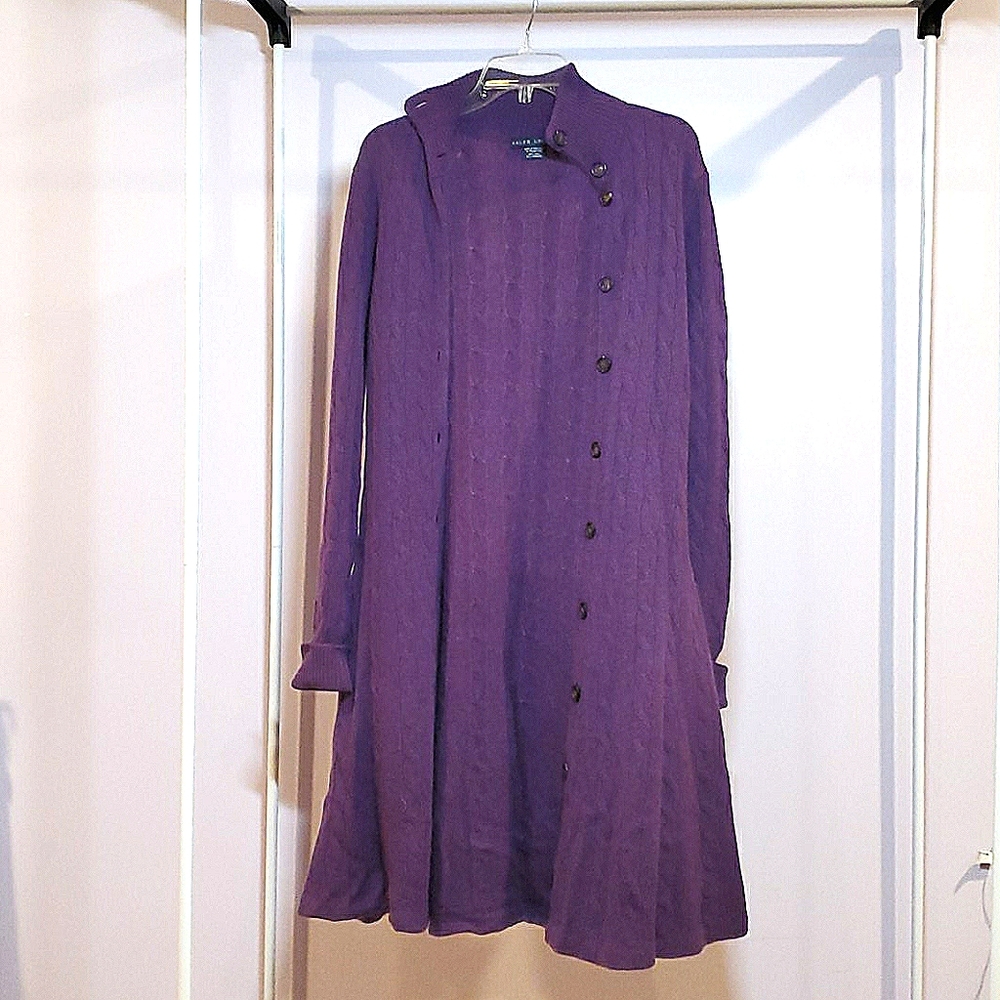 Cashmere Wool Ralph Lauren Button Sweater Size M